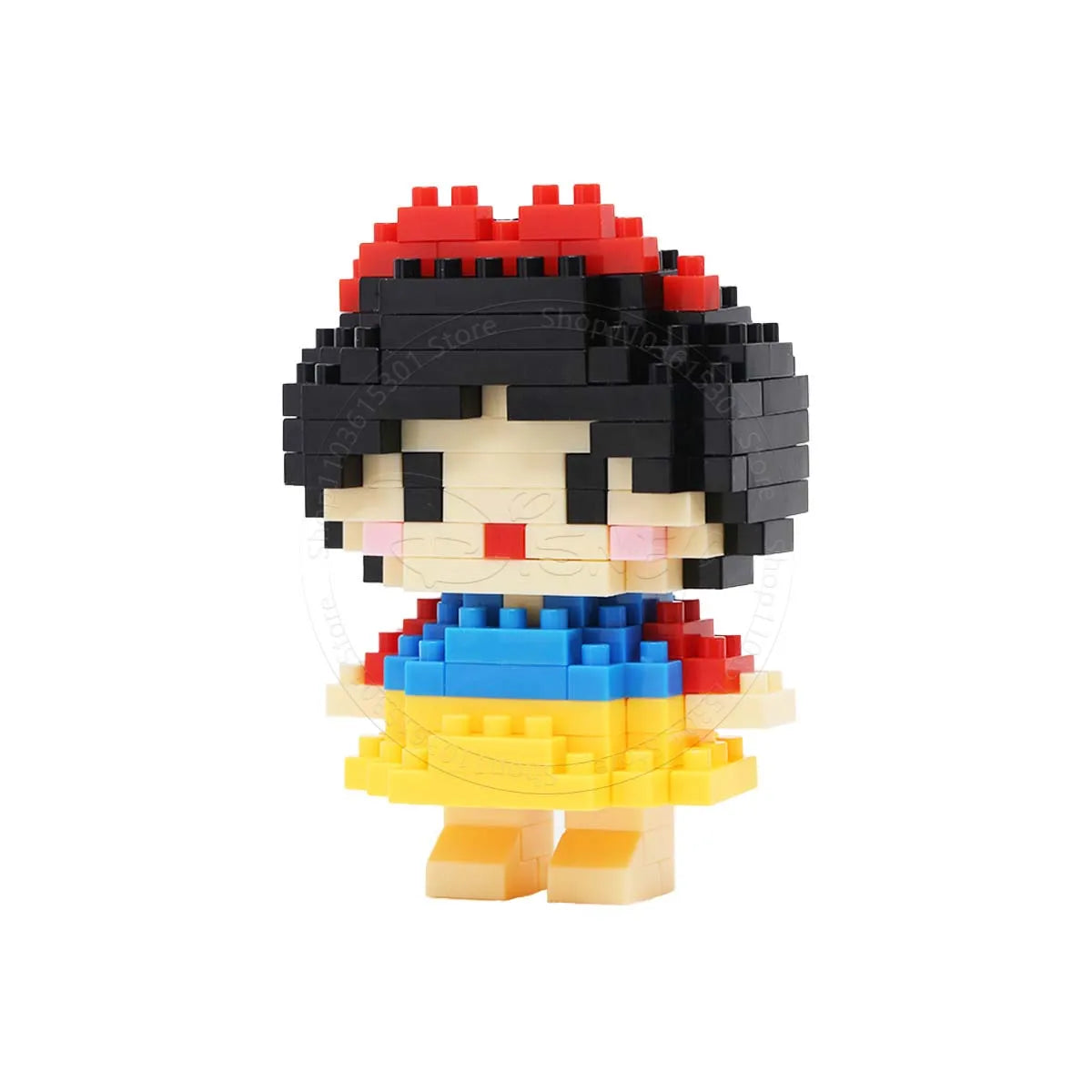 Stitch Disney Princess Elsa LinaBell Building Blocks Mickey Mouse Duck Mini Action Figures Blocks Assemble Toys Brick Kids Gifts